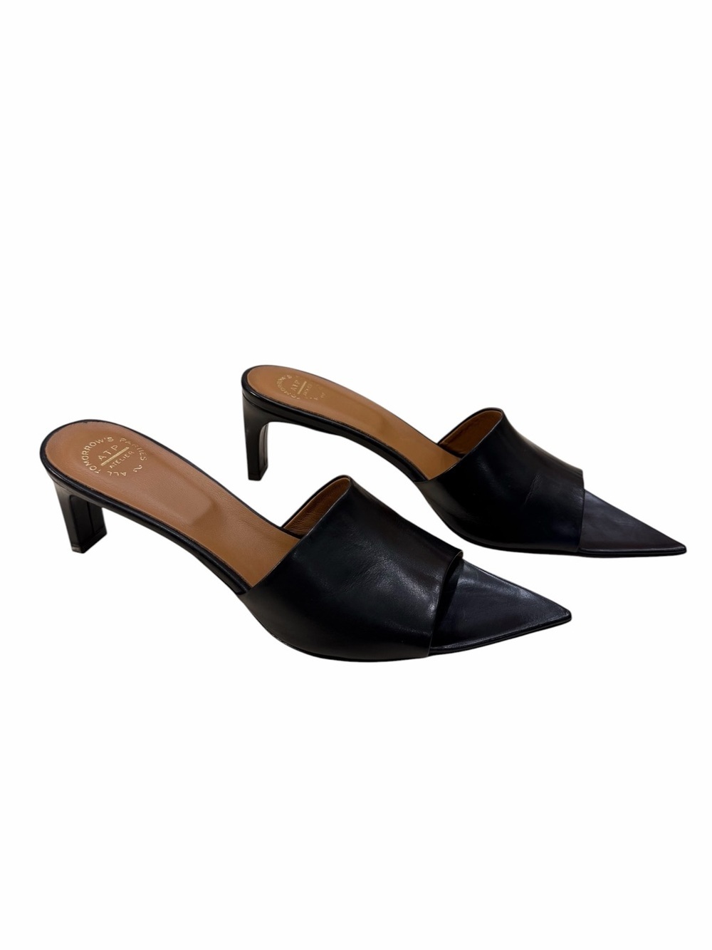 ATP Atelier Black NWOB Leather Pointed-Toe Mules. - Picture 3 of 10